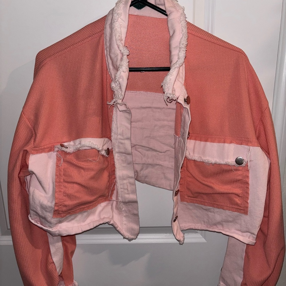 Source Unknown Coral and Light Pink Utility Jacket